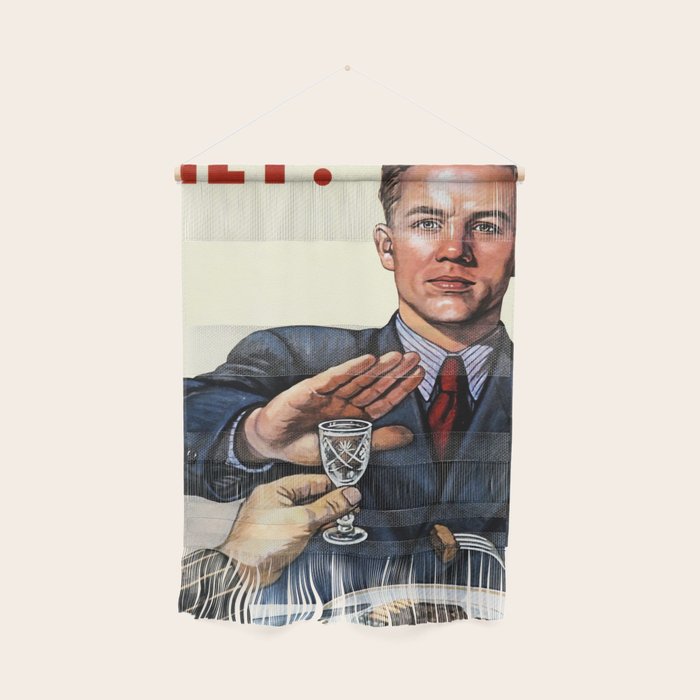 Anti Alcohol Vintage Soviet - HET - Soviet Anti Alcohol Propaganda - 1954-Het No To Alcohol Soviet Union Propaganda Wall Hanging Gallery Image 1