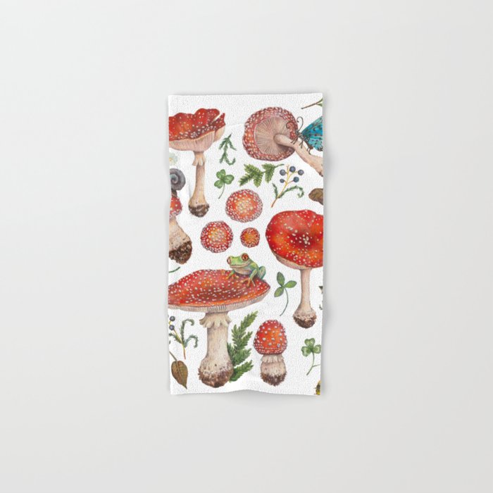 Lovely Red Mushrooms - GreenBG Bath Towel Gallery Image 1