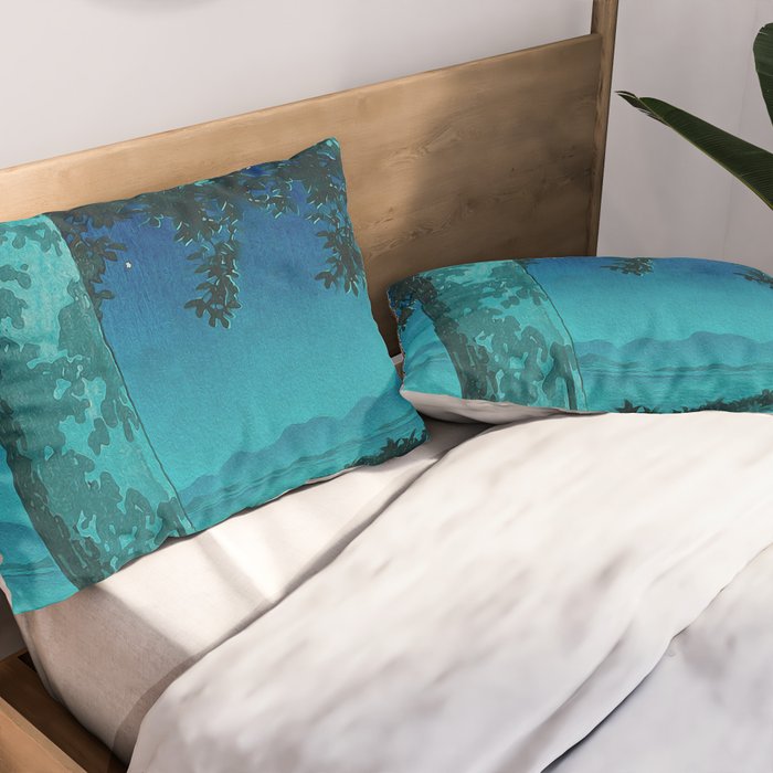 Nightime in Gissei - Nature Landscape Pillow Sham Gallery Image 2