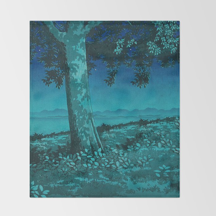 Nightime in Gissei - Nature Landscape Throw Blanket Gallery Image 2