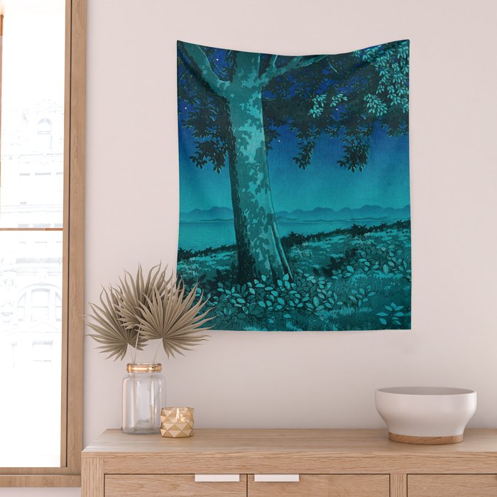 Nightime in Gissei - Nature Landscape Wall Tapestry Gallery Image 2