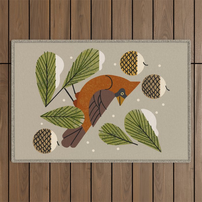 Winter Cardinal Outdoor Rug Gallery Image 1