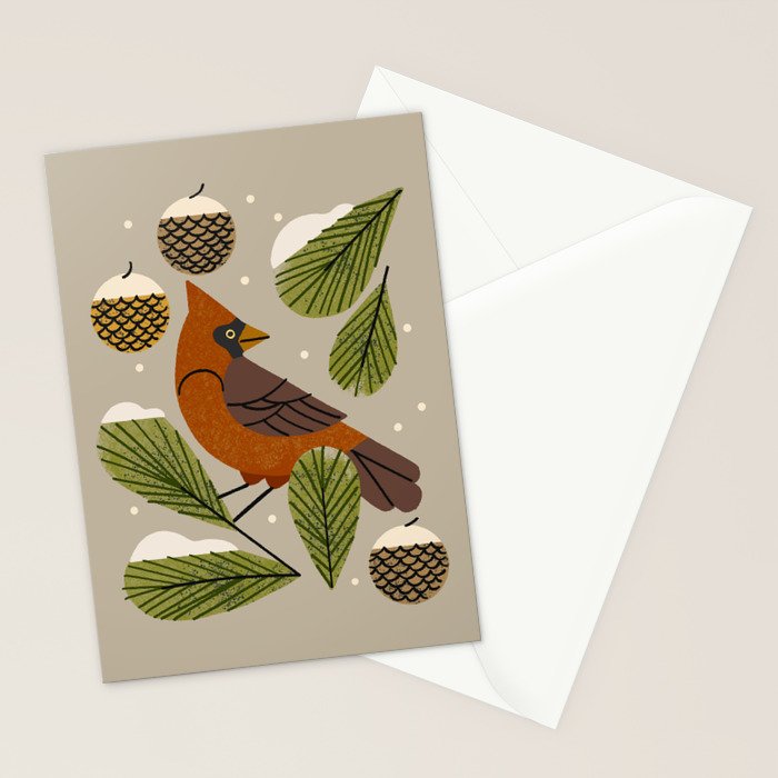 Winter Cardinal Stationery Card Gallery Image 2