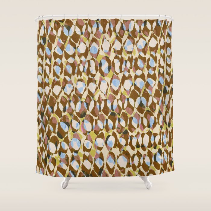 Pure Strokes #3 / Brown & Blue Shower Curtain Gallery Image 1