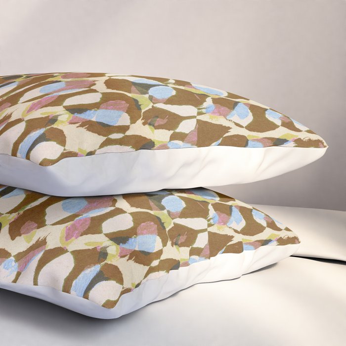 Pure Strokes #3 / Brown & Blue Pillow Sham Gallery Image 3