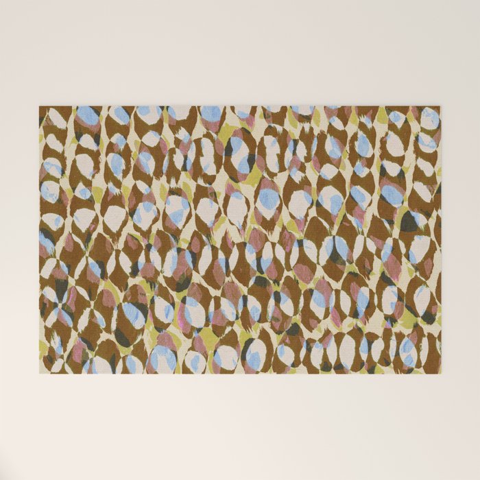 Pure Strokes #3 / Brown & Blue Welcome Mat Gallery Image 1