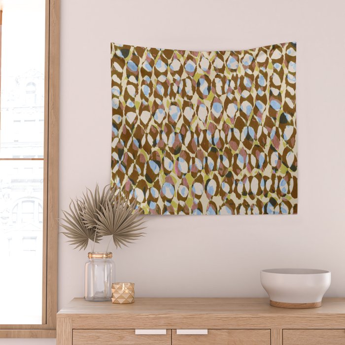 Pure Strokes #3 / Brown & Blue Wall Tapestry Gallery Image 2