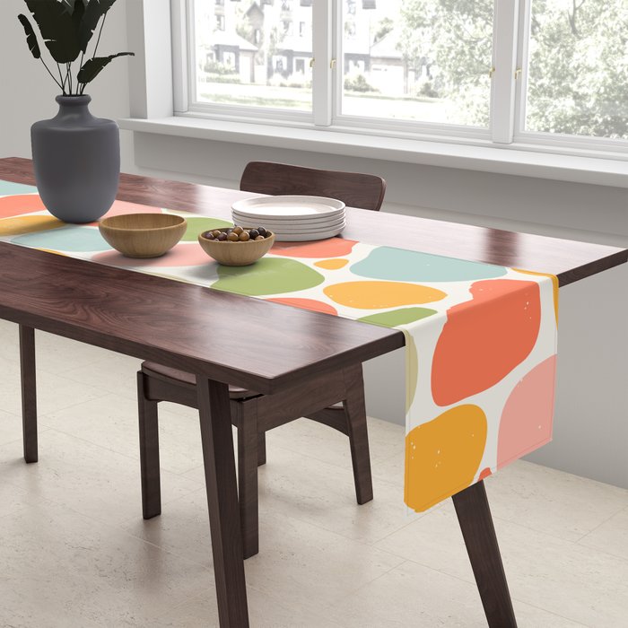 Colorful organic shape art pattern Table Runner Gallery Image 2