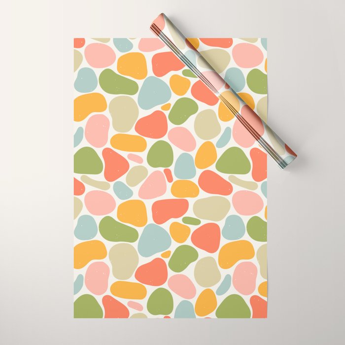 Colorful organic shape art pattern Wrapping Paper Gallery Image 1