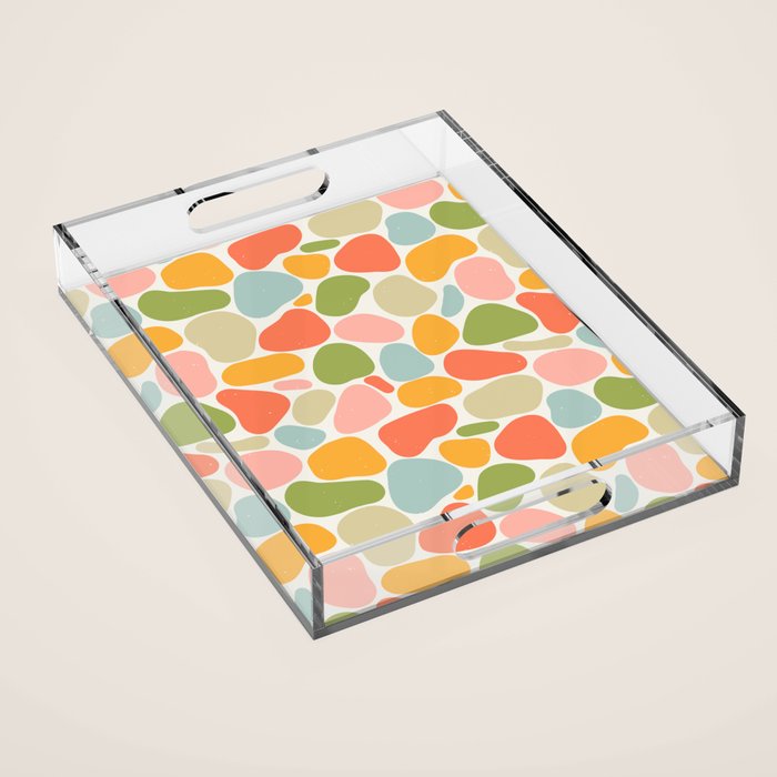 Colorful organic shape art pattern Acrylic Tray Gallery Image 1