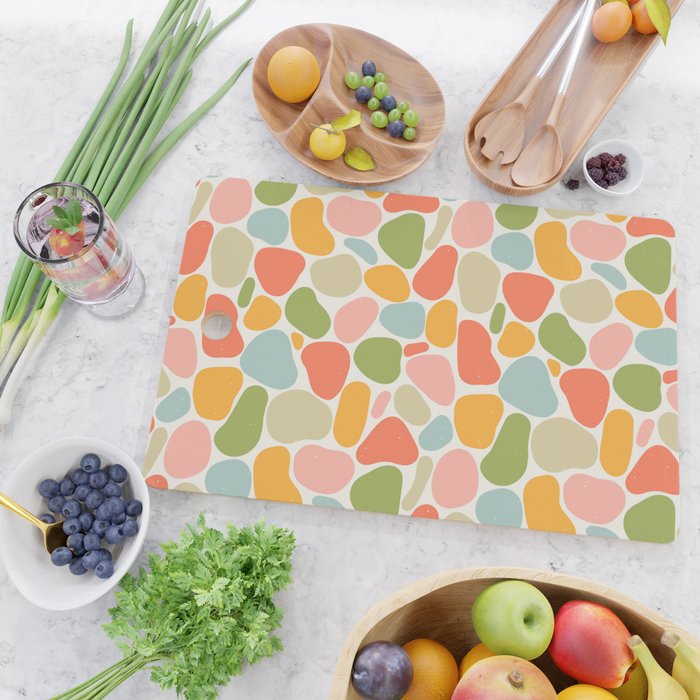 Colorful organic shape art pattern Cutting Board Gallery Image 2