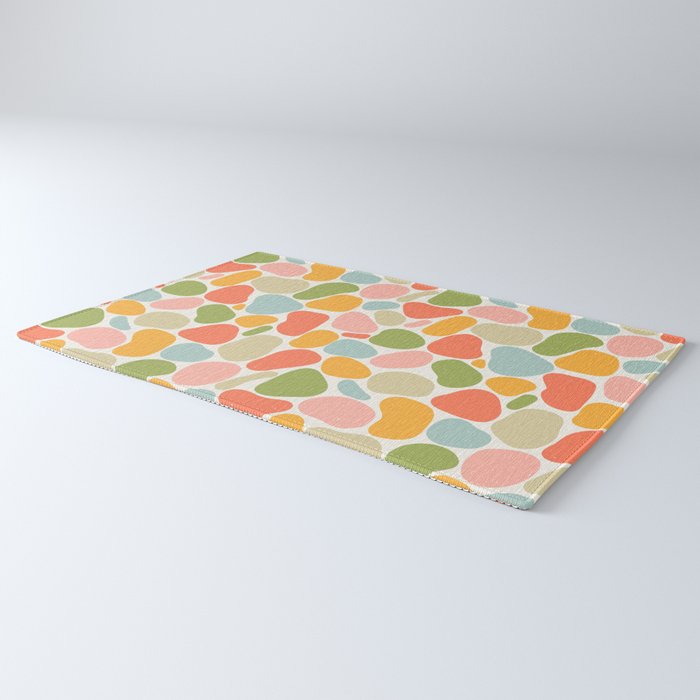 Colorful organic shape art pattern Rug Gallery Image 3