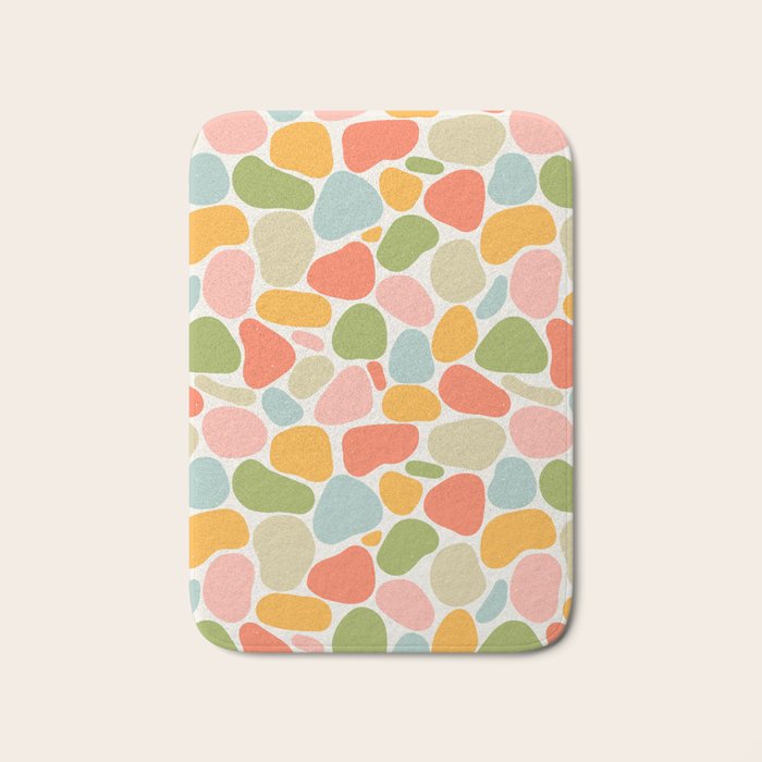 Colorful organic shape art pattern Bath Mat Gallery Image 1