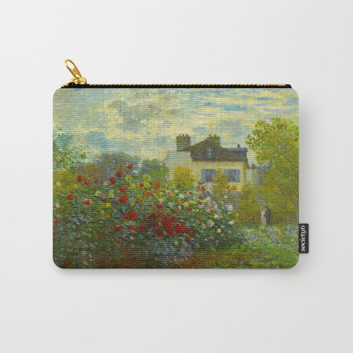 Claude Monet Impressionist Landscape Oil Painting A Corner of the Garden with Dahliass Carry All Pouch Gallery Image 1