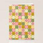 Retro Flowers Check Pattern XVII Stationery Card Gallery Image 2
