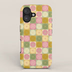 Retro Flowers Check Pattern XVII iPhone Case Gallery Image 1