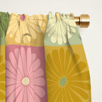 Retro Flowers Check Pattern XVII Window Curtain Gallery Image 2