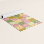 Retro Flowers Check Pattern XVII Yoga Mat Gallery Image 2