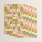 Retro Flowers Check Pattern XVII Wrapping Paper Gallery Image 3
