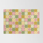 Retro Flowers Check Pattern XVII Rug Gallery Image 2