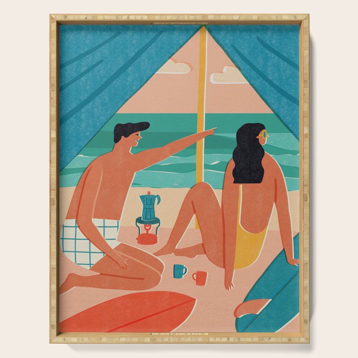 Surf camp Serving Tray Gallery Image 1