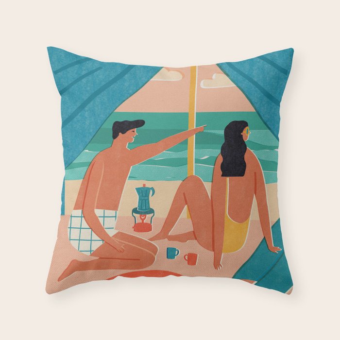 Surf camp Throw Pillow Gallery Image 6