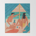 Surf camp Throw Blanket Gallery Image 2