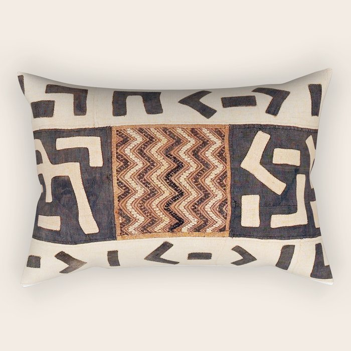 Kuba Congo Central African Wraparound Skirt Print 2 Rectangular Pillow Gallery Image 1