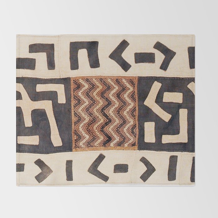 Kuba Congo Central African Wraparound Skirt Print 2 Throw Blanket Gallery Image 2