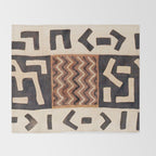 Kuba Congo Central African Wraparound Skirt Print 2 Throw Blanket Gallery Image 2
