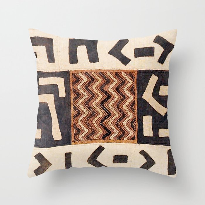 Kuba Congo Central African Wraparound Skirt Print 2 Throw Pillow Gallery Image 6