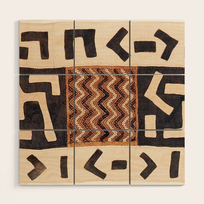 Kuba Congo Central African Wraparound Skirt Print 2 Wood Wall Art Gallery Image 1