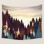 Autumn Forest Sunset Wall Tapestry Gallery Image 4