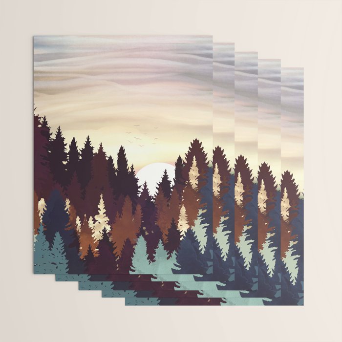 Autumn Forest Sunset Wrapping Paper Gallery Image 3