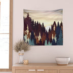 Autumn Forest Sunset Wall Tapestry Gallery Image 2