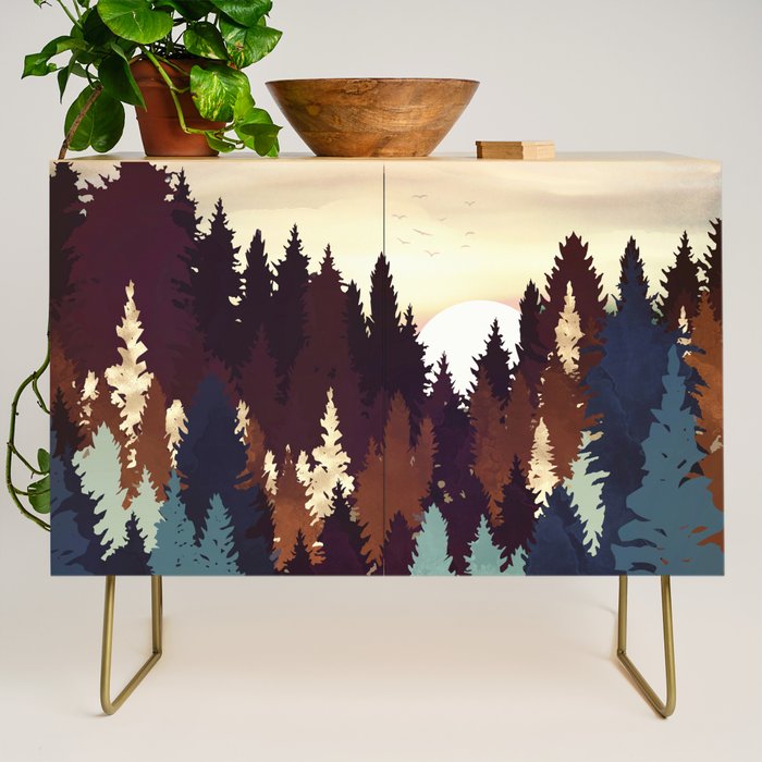 Autumn Forest Sunset Credenza Gallery Image 1