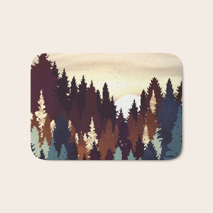 Autumn Forest Sunset Bath Mat Gallery Image 1