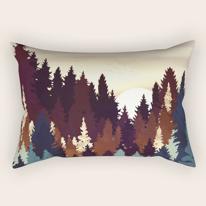 Autumn Forest Sunset Rectangular Pillow Gallery Image 2