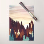 Autumn Forest Sunset Wrapping Paper Gallery Image 1