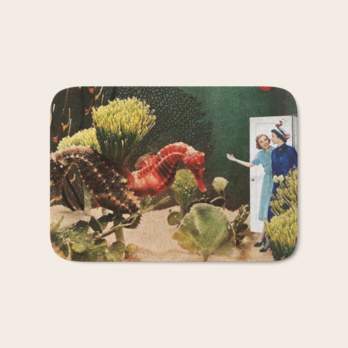 Under the Sea // Seahorses Bath Mat Gallery Image 1