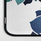 Festive, Floral Prints, Navy Blue and Teal on White Laptop Sleeve Gallery Image 3