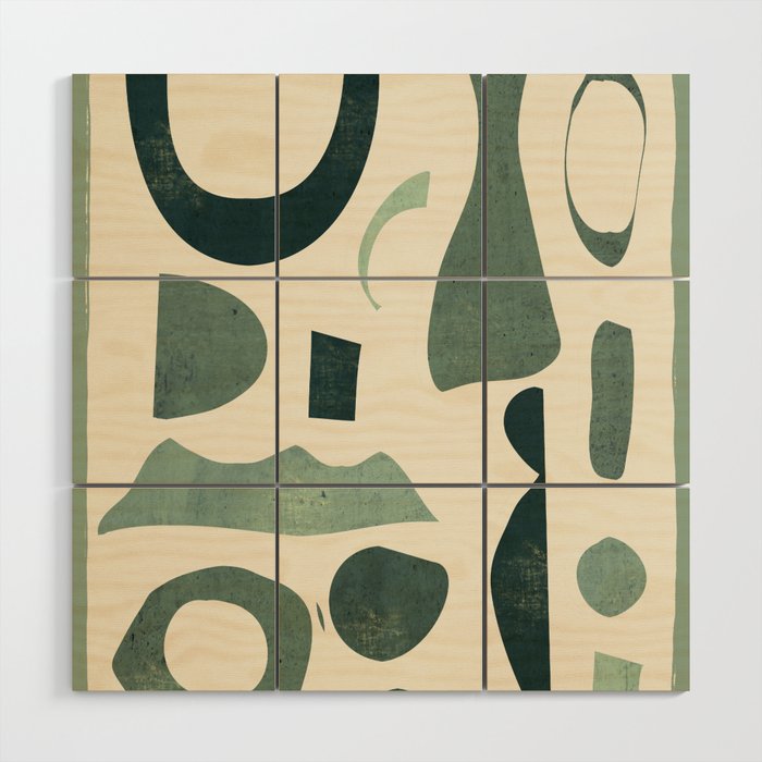 Abstract Shapes 38/4 Wood Wall Art Gallery Image 1