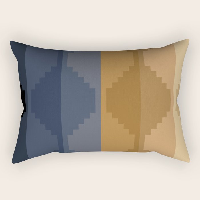Geometric Aztec Pyramid Pattern X Rectangular Pillow Gallery Image 1