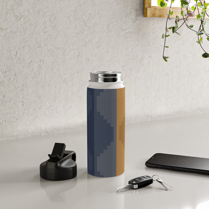 Geometric Aztec Pyramid Pattern X Water Bottle Gallery Image 4