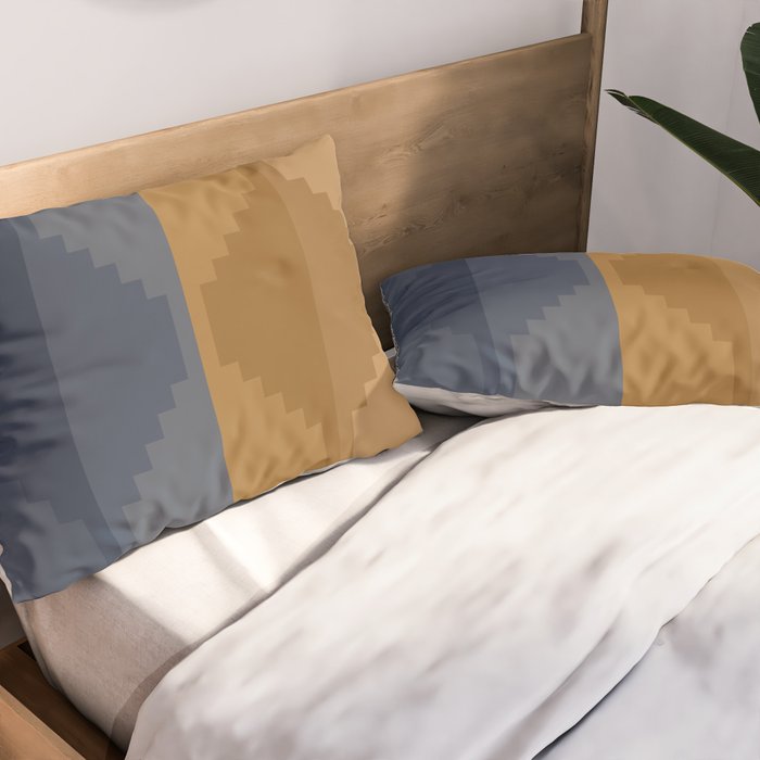 Geometric Aztec Pyramid Pattern X Pillow Sham Gallery Image 2