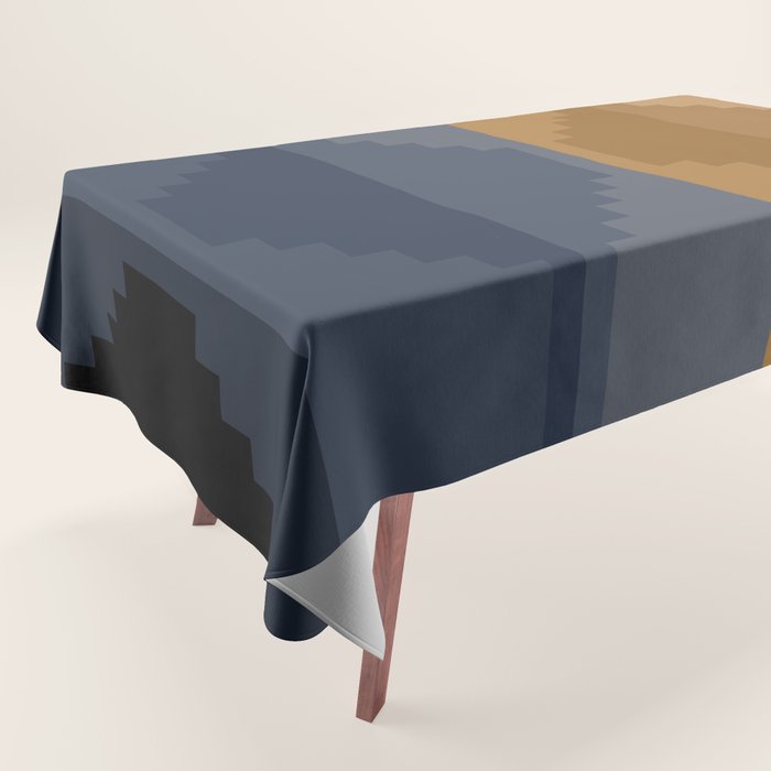Geometric Aztec Pyramid Pattern X Tablecloth Gallery Image 1