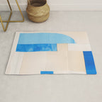 Blue Abstract Collage #2 Rug Gallery Image 1