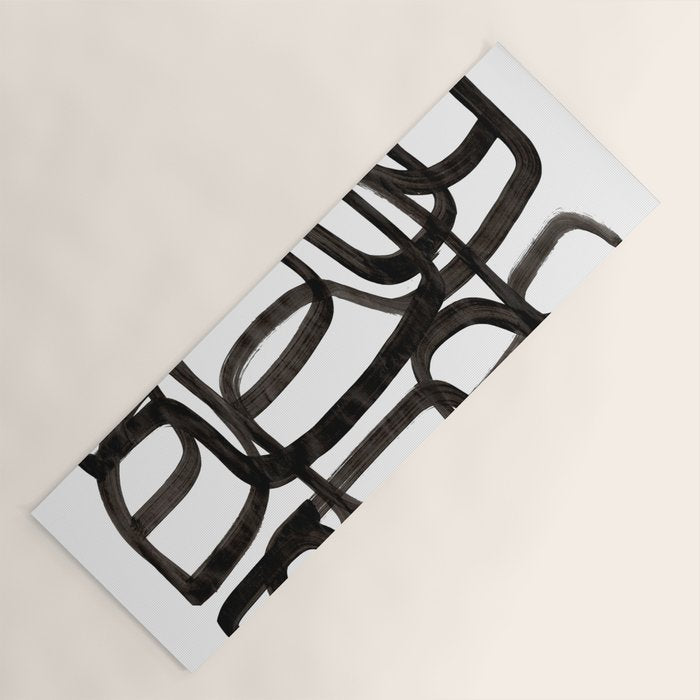 'Writing On The Wall' Mid Century Modern Fun Abstract Shapes  Yoga Mat Gallery Image 1
