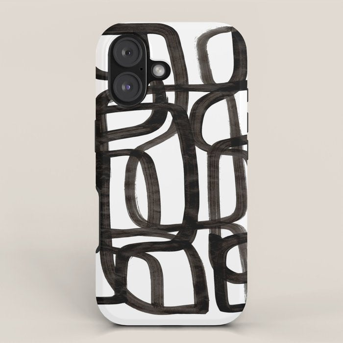 'Writing On The Wall' Mid Century Modern Fun Abstract Shapes  iPhone Case Gallery Image 1