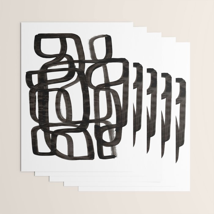 'Writing On The Wall' Mid Century Modern Fun Abstract Shapes  Wrapping Paper Gallery Image 3